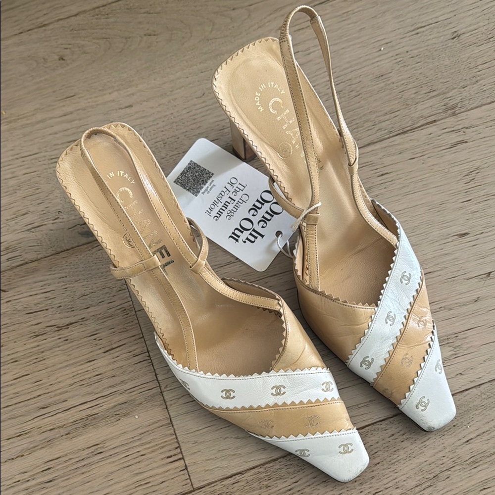 Chanel Beige and White Women's Shoes
